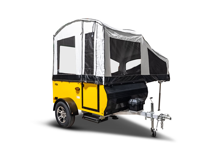 yellow aire60 with popup tent open